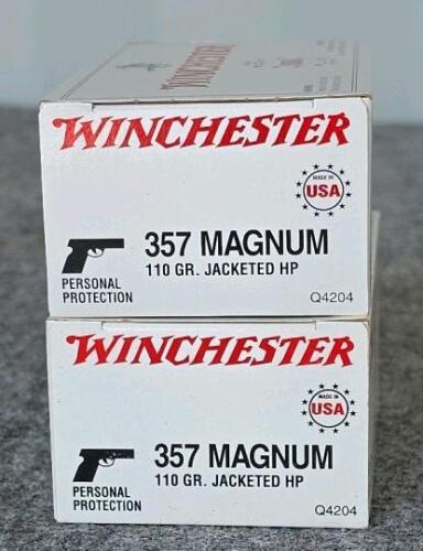 Winchester .357 Magnum 110gr Jacketed Hollow Point Ammo Q4204, 2x50 Rounds, Made in USA - 2