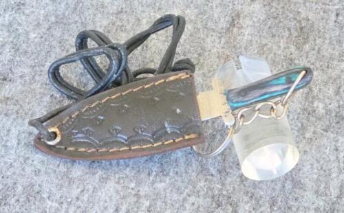 Custom Fixed-Blade Hunting & Neck Knives Set &ndash; Damascus Steel, Sheaths, Gut Hook, Mini Keychain - 5