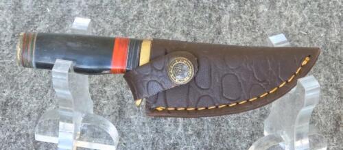 Custom Fixed-Blade Hunting & Neck Knives Set &ndash; Damascus Steel, Sheaths, Gut Hook, Mini Keychain - 7