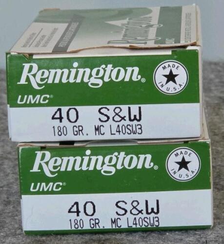 Remington UMC .40 S&W 180gr MC Ammunition, 50 Rounds per Box - 2
