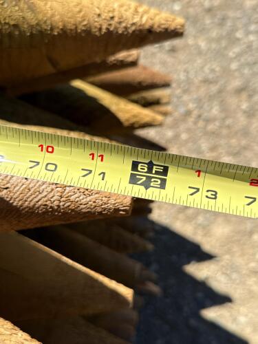 Bundle of 6 ft Pressure Treated Round Wood Fence Posts, 4-in Diameter, Pointed Ends - 2