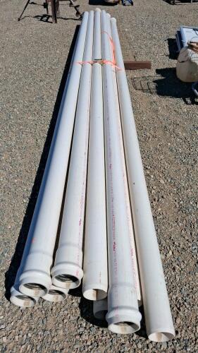 PW Pipe Twinseal 4" SDR 21 PVC Pressure Pipe, 200 PSI, 20 ft Length, 8 Bell-End Pieces
