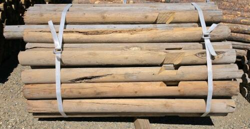 4" x 5' Round Pressure Treated Wood Fence Posts, Bundle of 70, Weathered, Ideal for Fencing