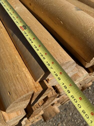 16 ft x 4 in Pressure-Treated Half Round Wood Fence Posts, Bundle, Flat Ends 100 Qty - 2