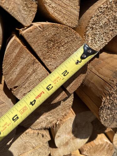 16 ft x 4 in Pressure-Treated Half Round Wood Fence Posts, Bundle, Flat Ends 100 Qty - 3