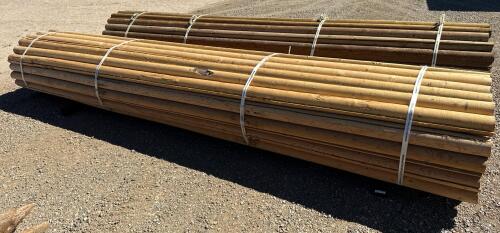 16 ft x 4 in Pressure-Treated Half Round Wood Fence Posts, Bundle, Flat Ends 100 Qty - 7