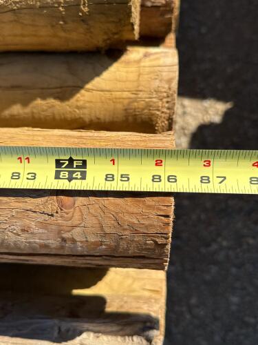 Bundle of 100 Pressure-Treated 7-Foot x 3-Inch Round Wood Fence Posts Grade 4 - 4