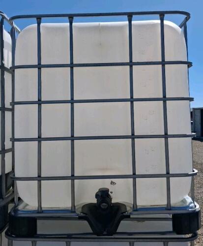 250 Gallon HDPE IBC Tote, Metal Cage, 2&rdquo; Valve, 6&rdquo; Top Lid, Stackable Water Storage Tank - 2