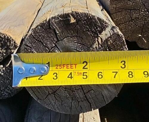 Bundle of 150 Pressure Treated Round Wood Fence Posts, 12 ft Length, 3 in Diameter, Flat Ends - 3