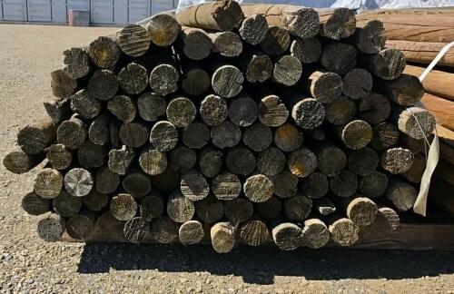 3" x 10' Pressure-Treated Round Fence Posts, 100 Qty - 2