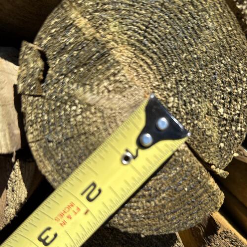 Treated Half Round Wood Fence Posts, Approx 4" x 16' - 6