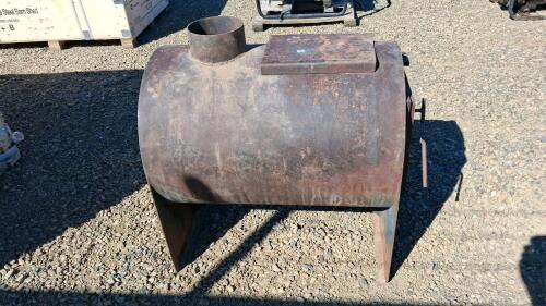 Heavy Steel Barrel Wood Stove, Approx. 32"x22"x28", 6" Flue, Welded Legs, Rustic