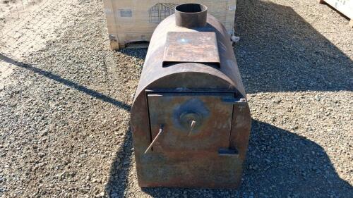 Heavy Steel Barrel Wood Stove, Approx. 32"x22"x28", 6" Flue, Welded Legs, Rustic - 2