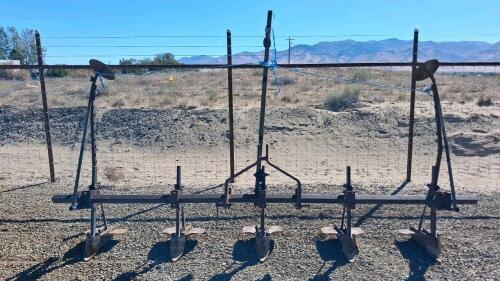Tractor 5-Shank Row Cultivator, 12-ft Width, Steel Frame, with Row Markers