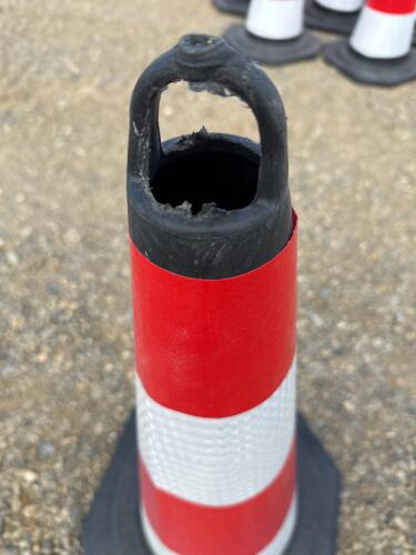 PVC Traffic Safety Cones with Reflective Bands, 10 Qty - 3