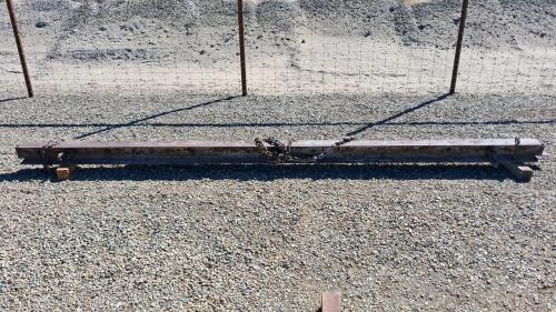 Steel Rail Drag Bar &ndash; 14.5 ft Heavy-Duty Beam with Steel Chains, Farm/Industrial Grading Tool