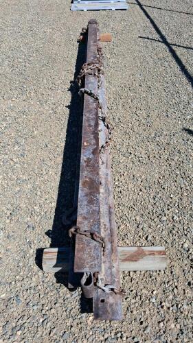 Steel Rail Drag Bar &ndash; 14.5 ft Heavy-Duty Beam with Steel Chains, Farm/Industrial Grading Tool - 2