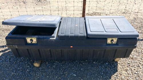 WORK BOX Heavy-Duty Plastic Jobsite Tool Storage Box with Dual Lockable Compartments