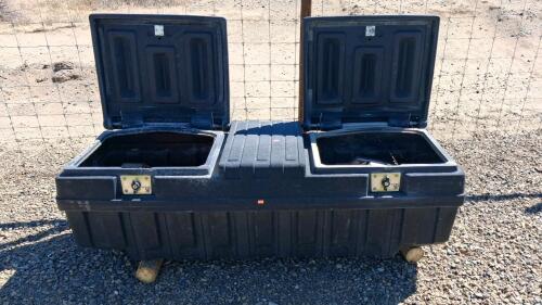 WORK BOX Heavy-Duty Plastic Jobsite Tool Storage Box with Dual Lockable Compartments - 2