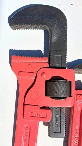 Set of 6 RIDGID & TRIMO Heavy Duty Pipe Wrenches 10&ndash;48 Inch, Alloy Steel, Straight Handle - 2