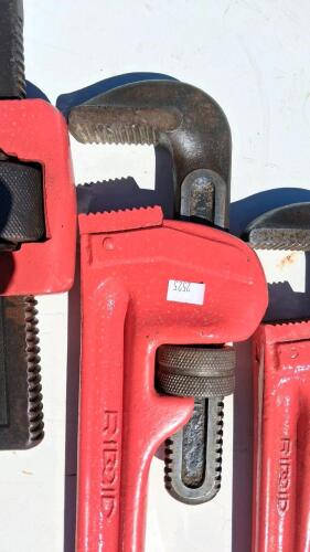 Set of 6 RIDGID & TRIMO Heavy Duty Pipe Wrenches 10&ndash;48 Inch, Alloy Steel, Straight Handle - 3