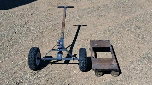 Manual Trailer Dolly with 2" Hitch Ball & Heavy-Duty Steel Cart, 30"x14" Platform, Pneumatic Tires