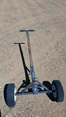 Manual Trailer Dolly with 2" Hitch Ball & Heavy-Duty Steel Cart, 30"x14" Platform, Pneumatic Tires - 2