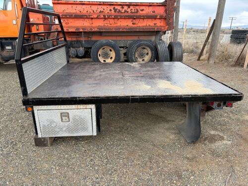 Steel Flatbed Truck Bed 8'x7' with Headache Rack, Dual Aluminum Toolboxes, Fits 1-Ton Cab-Chassis