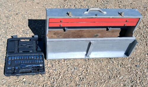 Stanley 40-Piece Socket Set with 30" Metal Toolbox, 2 Drawers, Metric & SAE Sizes - 2