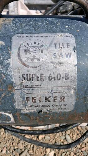 Felker Super 610-B Wet Tile Saw, 10-Inch Blade, 3/4 HP Motor, Metal Construction - 5
