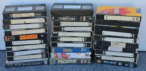 Large VHS Tape Lot (~70) Mixed Home Recordings & Commercial Movies, RCA Kodak T-120, VCR Cleaner - 2