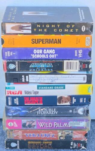Large VHS Tape Lot (~70) Mixed Home Recordings & Commercial Movies, RCA Kodak T-120, VCR Cleaner - 3