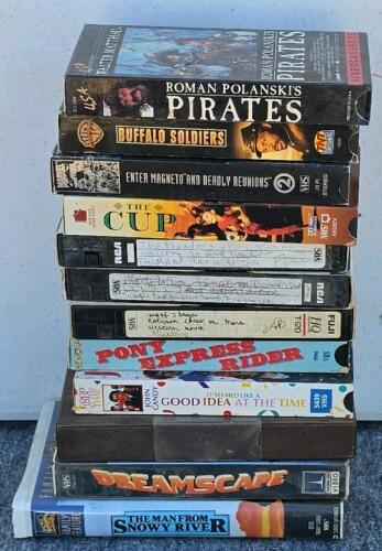 Large VHS Tape Lot (~70) Mixed Home Recordings & Commercial Movies, RCA Kodak T-120, VCR Cleaner - 8