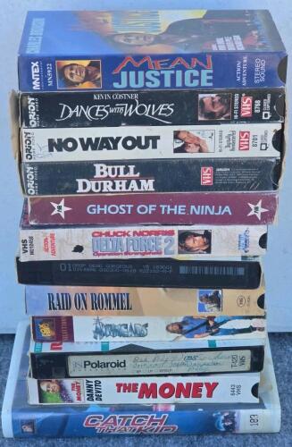 Large VHS Tape Lot (~70) Mixed Home Recordings & Commercial Movies, RCA Kodak T-120, VCR Cleaner - 15