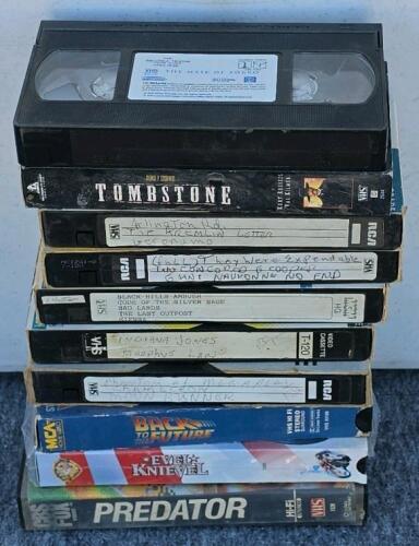 Large VHS Tape Lot (~70) Mixed Home Recordings & Commercial Movies, RCA Kodak T-120, VCR Cleaner - 24