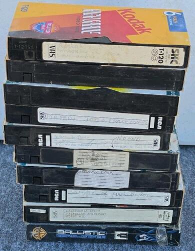 Large VHS Tape Lot (~70) Mixed Home Recordings & Commercial Movies, RCA Kodak T-120, VCR Cleaner - 27
