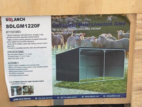19.2'x11.8' Galvanized Metal Livestock Shed, 240 Sq. Ft - 2