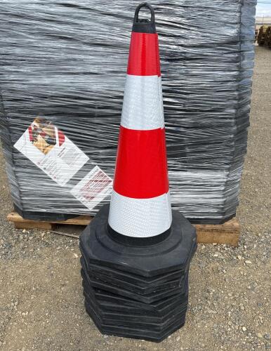 PVC Traffic Safety Cones with Reflective Bands, 10 Qty - 5