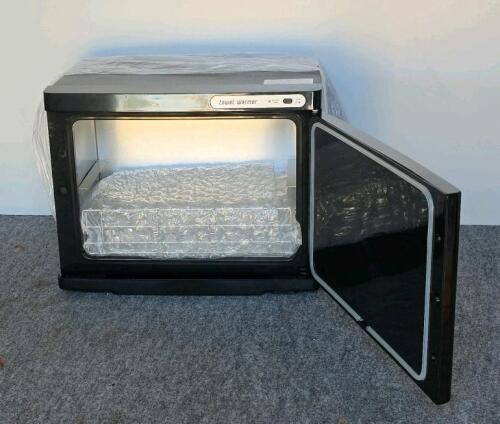 Black Countertop Towel Warmer, Removable Tray, Glass Door, 24-30 Towel Capacity, 110V - 2