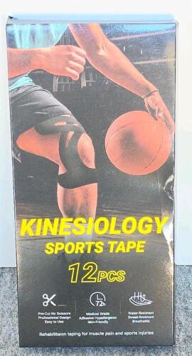 Pre-Cut Kinesiology Sports Tape, 5 Packs, Water Resistant, Hypoallergenic, Knee/Muscle Support - 2