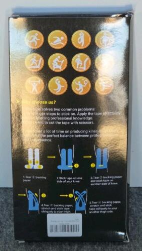 Pre-Cut Kinesiology Sports Tape, 5 Packs, Water Resistant, Hypoallergenic, Knee/Muscle Support - 3