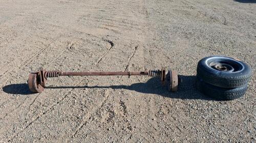 5-Lug Trailer Axle Drum Brakes w/ DEAN Galaxie GT 185/80R13 Tires, Leaf Spring Mounts
