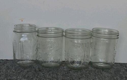 Ball & Kerr 1-Pint Mason Canning Jars, Regular/Wide Mouth, Set of 12, Clear Glass - 2