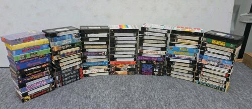 Large VHS Collection: 80 Commercial Movies & Custom Recordings, Wide Genre Variety