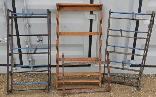 2 Wooden Gun Racks & 2 Media Storage Racks