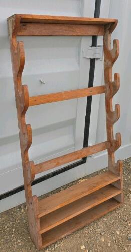 2 Wooden Gun Racks & 2 Media Storage Racks - 2
