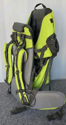 Bright Green/Yellow Child Carrier Backpack with Adjustable Harness and Integrated Stand - 2
