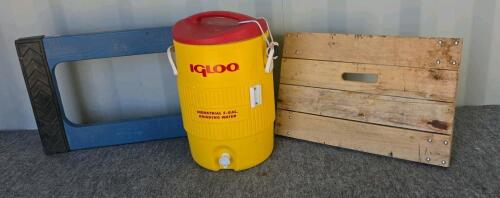 Igloo 5-Gallon Industrial Water Cooler + 2 Platform Dollies