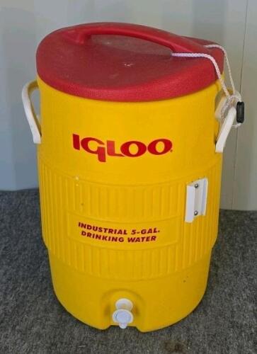 Igloo 5-Gallon Industrial Water Cooler + 2 Platform Dollies - 4