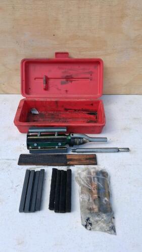 3"-4" Engine Cylinder Hone Tool Kit, Adjustable Range, Stones, Case, Fits Automotive Cylinders